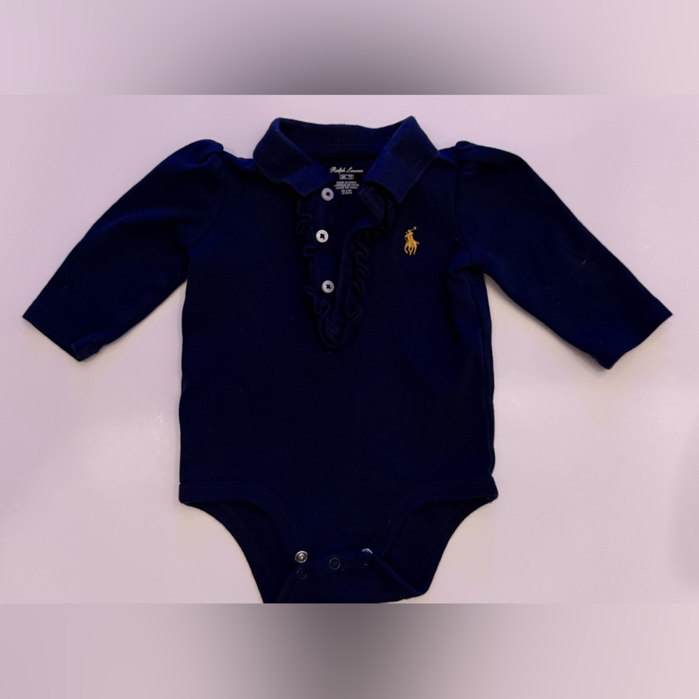 Ralph Lauren Dark Blue Baby Bodysuit